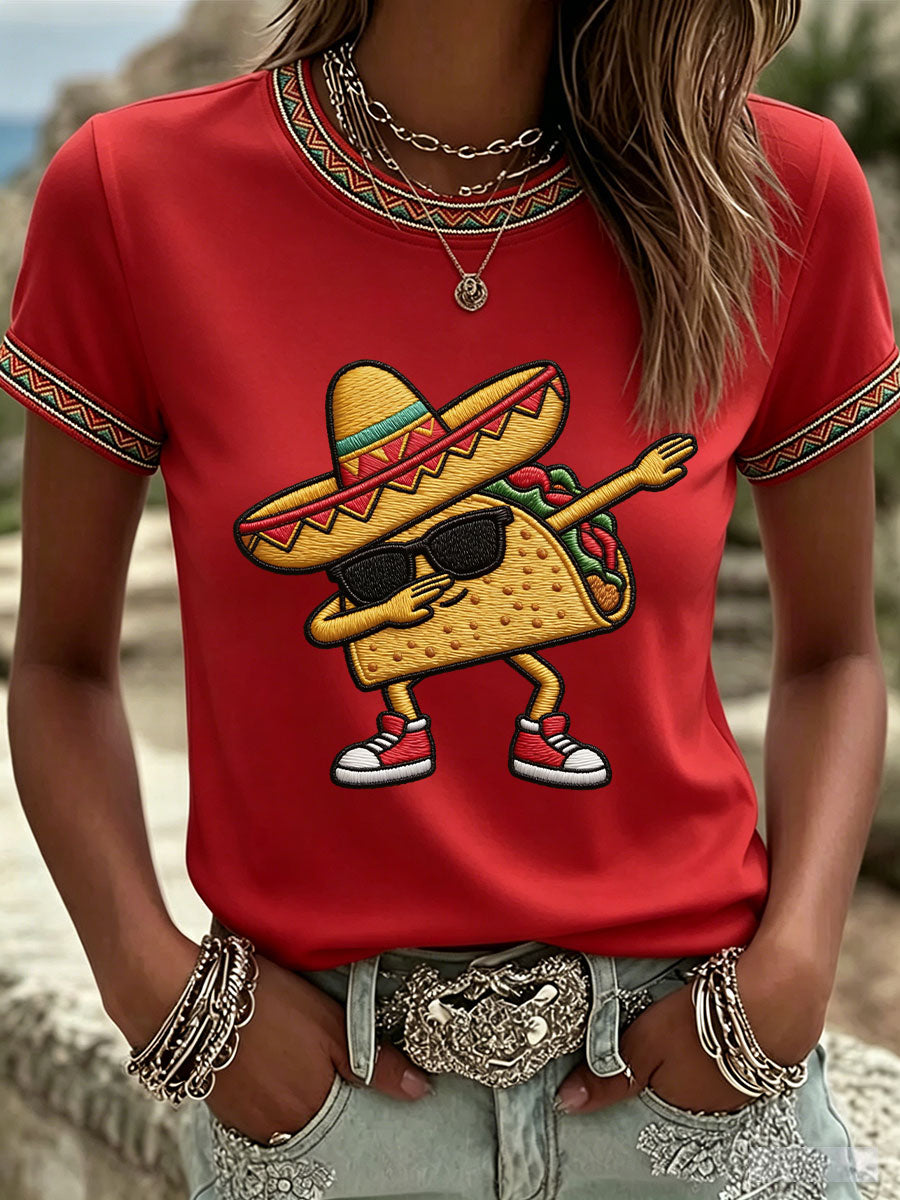 Women's Cinco de Mayo Print Casual T-Shirt