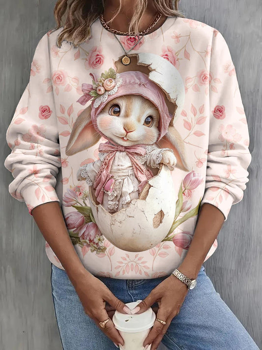 Easter Cute Bunny Long Sleeve Casual Top