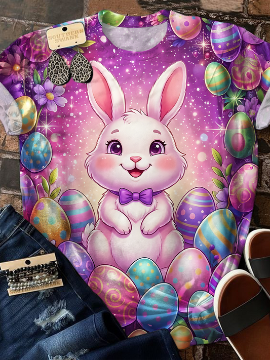 Cute Easter Bunny Crew Neck T-shirt