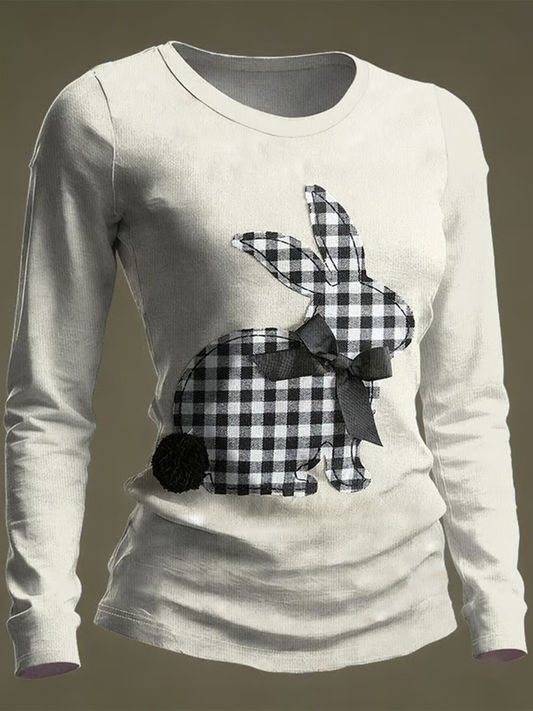 Women's Cute Rabbit Print Casual T-Shirt
