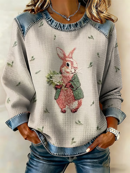 Women's Cute Rabbit Print Casual T-Shirt