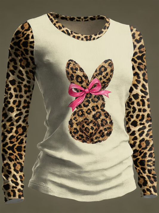 Women's Cute Rabbit Print Casual T-Shirt