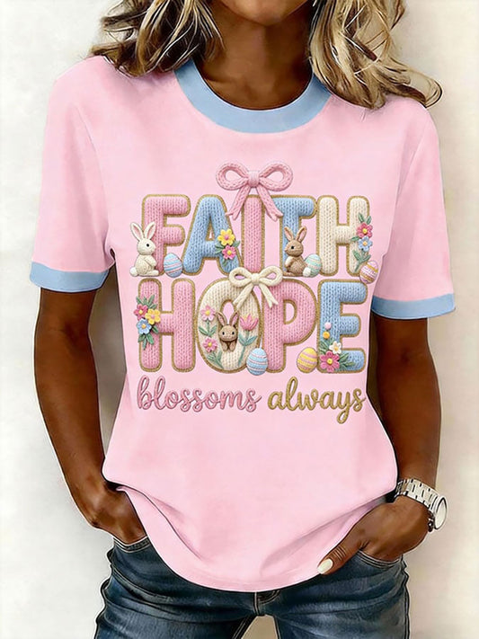 Women's Rabbit Print Casual T-Shirt