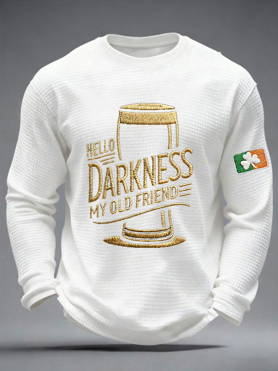 Men's Hello Darkness My Old Friend Waffle Long Sleeve T-Shirt