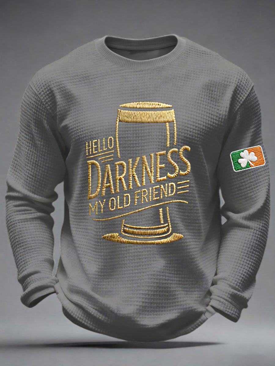 Men's Hello Darkness My Old Friend Waffle Long Sleeve T-Shirt