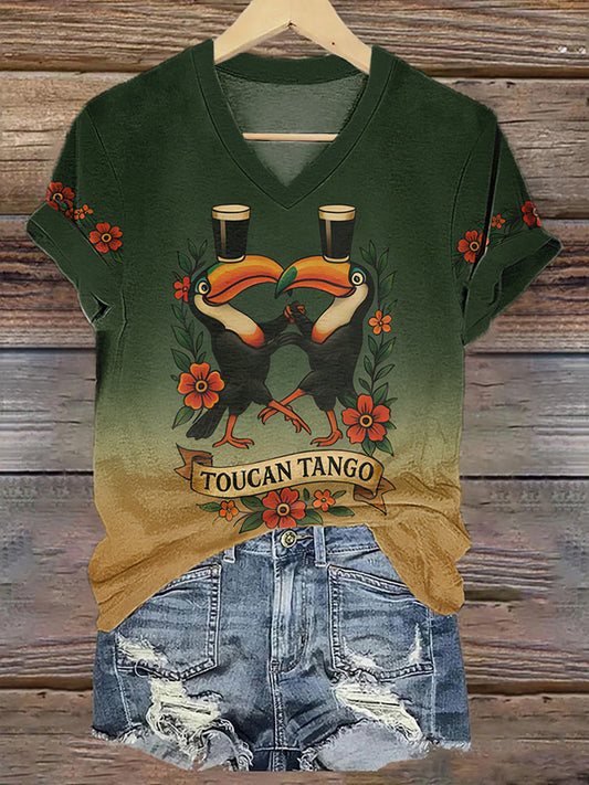 Women's St.Patrick's Day Beer Print short-sleeved T-shirt