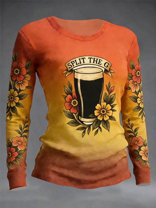 Women's St.Patrick's Day Print long sleeves T-shirt