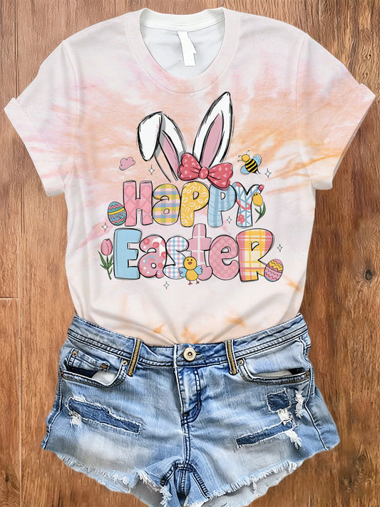Women's Easter-Themed Printed T-Shirt