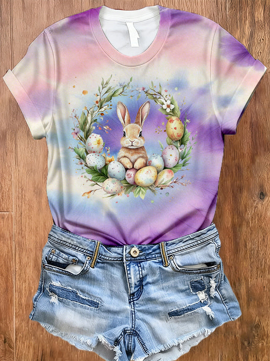 Women's Easter-Themed Printed T-Shirt