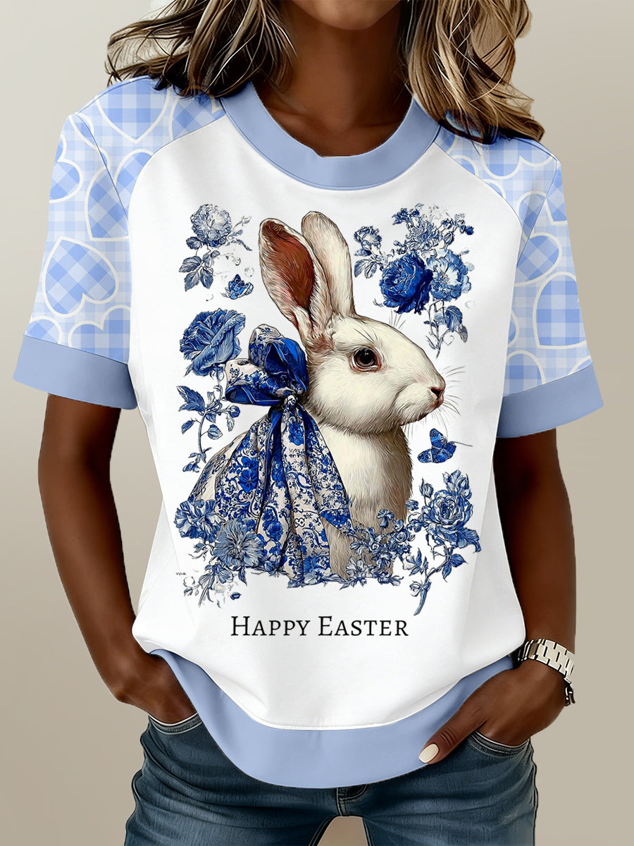 Women's Easter Bunny Print T-Shirt