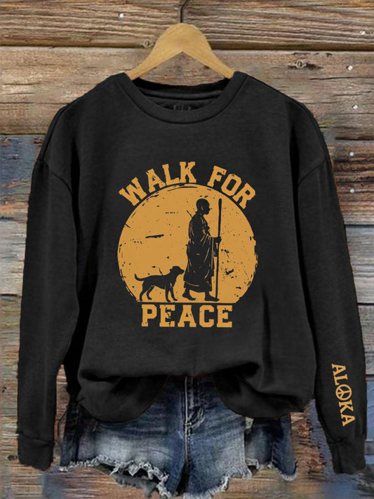 Women's Walk For Peace Aloka Printed Sweatshirt
