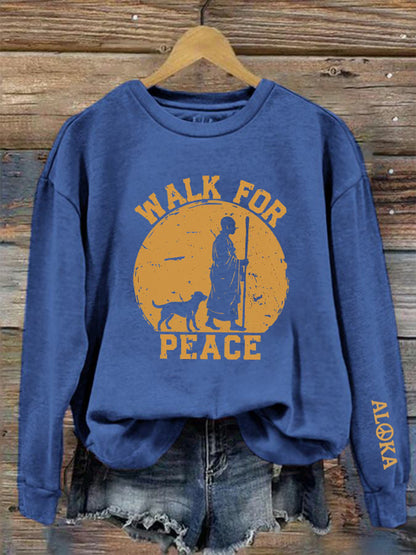Women's Walk For Peace Aloka Printed Sweatshirt