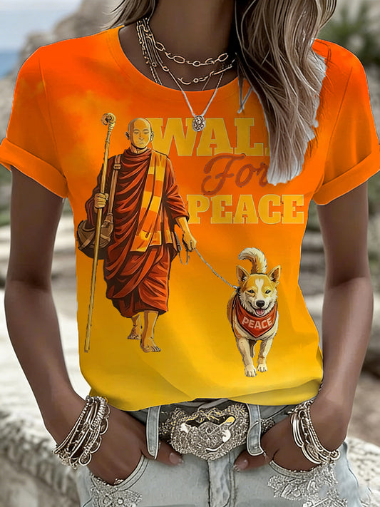 Women's "Walk For Peace" Element Print T-Shirt