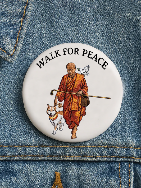 Unisex Walk For Peace Print Brooch