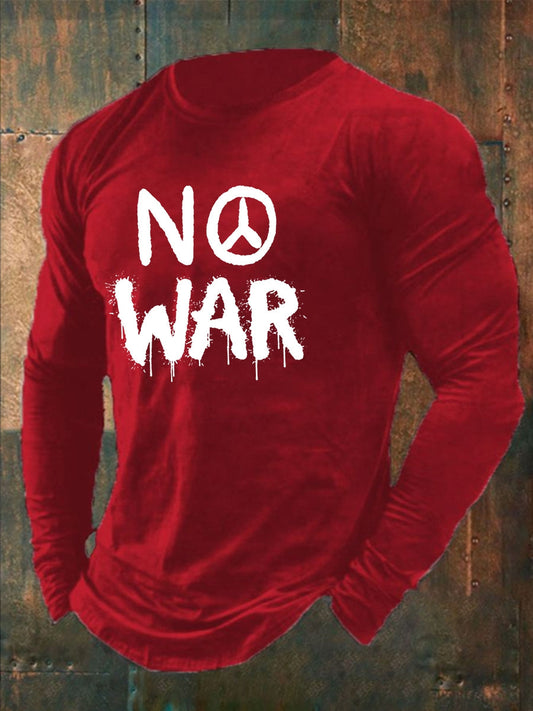 Men's No War cotton long sleeve T-shirt