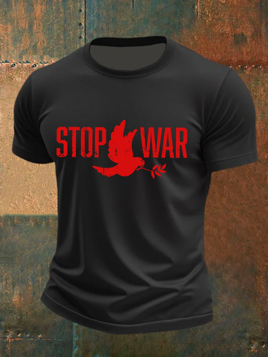 Men's No War cotton short-sleeved T-shirt