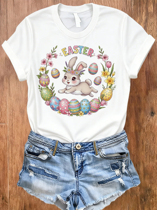 Women's Easter Bunny Print T-Shirt