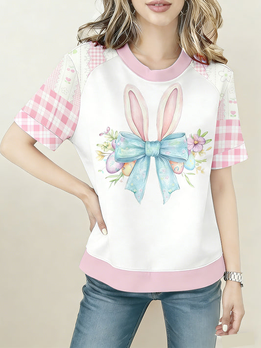 Women's Easter Bunny Print T-Shirt