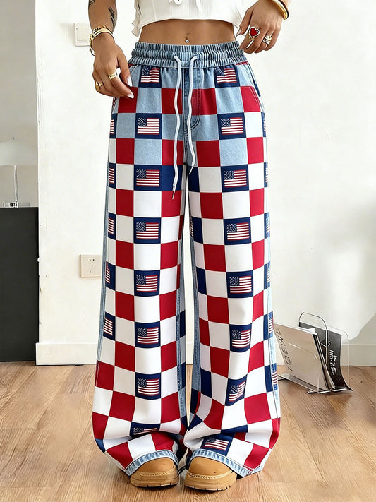 Women's American Flag Casual Pants