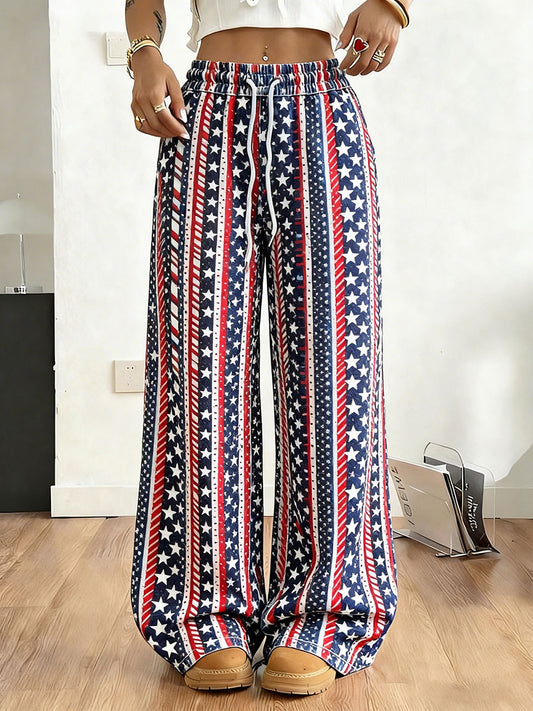 Women's American Flag Casual Pants