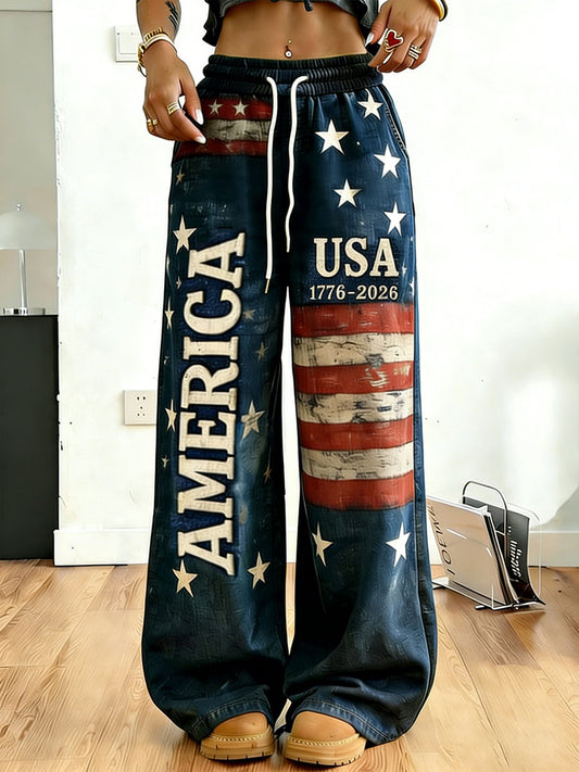 Women's American Flag Casual Pants