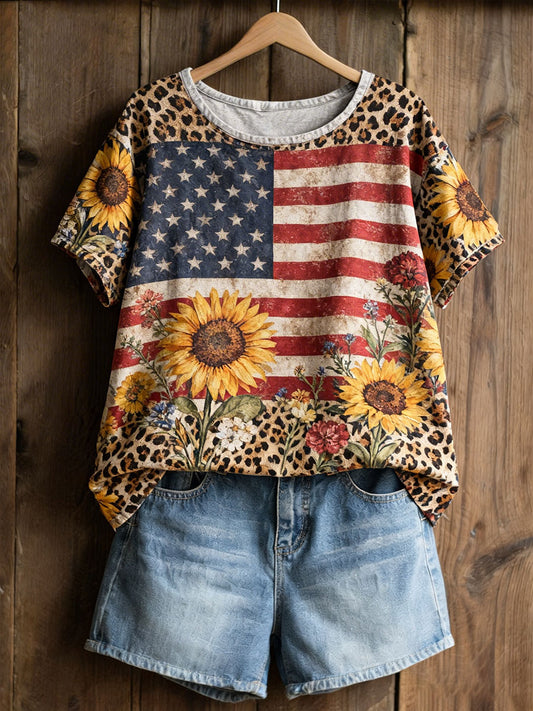 Women's Floral Art Print Casual T-Shirt