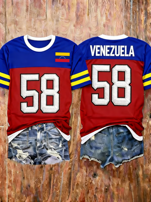 Women's Venezuela Baseball Peinted short-sleeved T-shirt