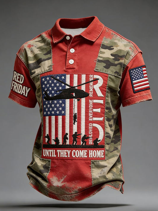 Men's Red Friday Print Casual Top