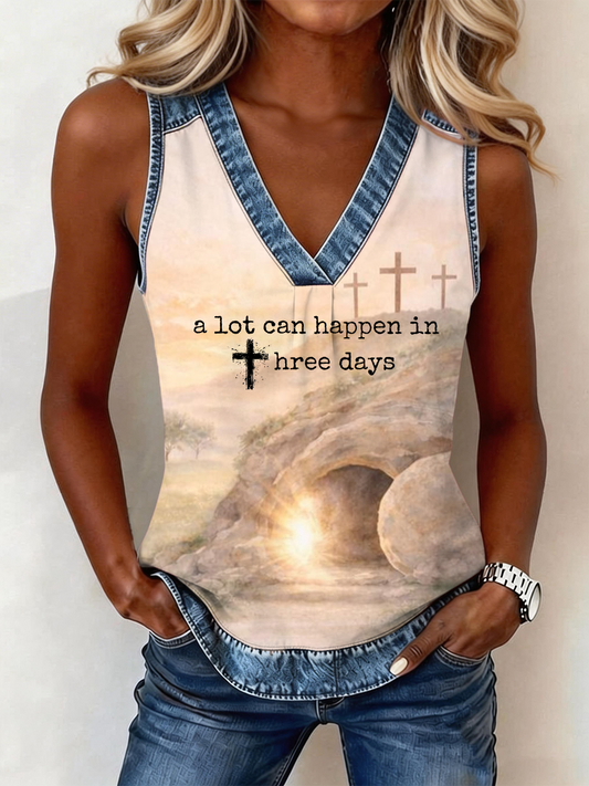 Women's A Lot Can Happen In Three Days Printed Casual T-Shirt