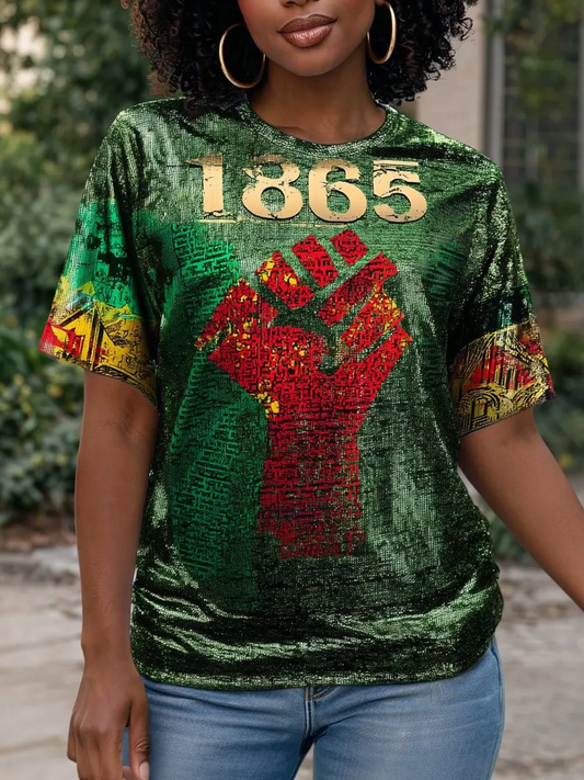 Women's Juneteenth Commemorative short-sleeved T-shirt