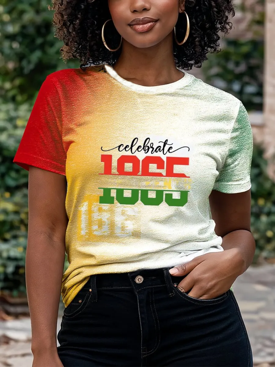 Women's Juneteenth Commemorative short-sleeved T-shirt