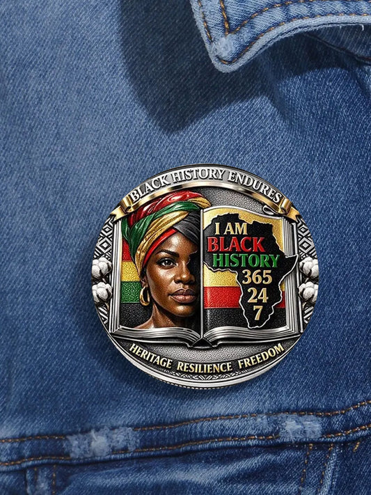 Juneteeth Black History Pride Printed Pins