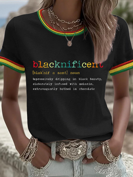 Women's Juneteeth Black History Pride Printed T-shirt