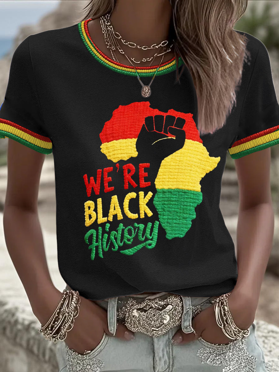 Women's Juneteeth Black History Pride Printed T-shirt