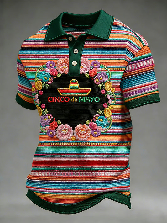 Men's Cinco de Mayo Print Casual Short Sleeve Top