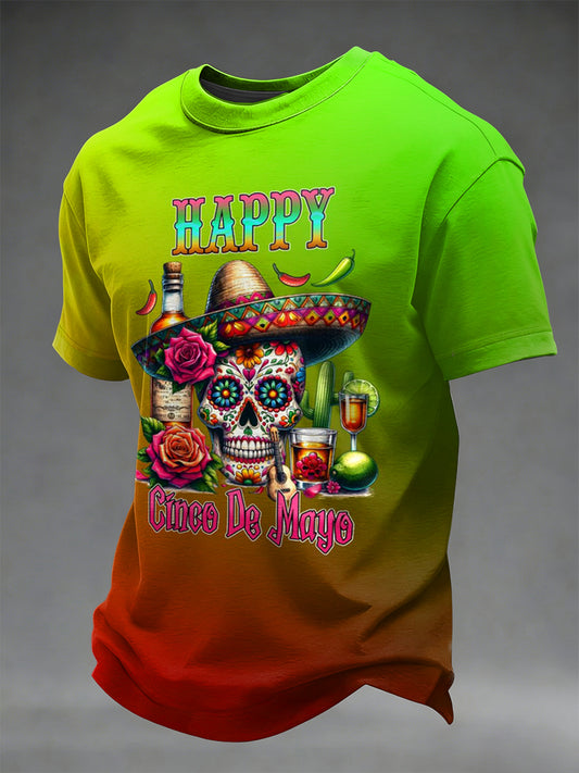 Cinco de Mayo Printed Vintage Fashion Loose Short Sleeve T-Shirt