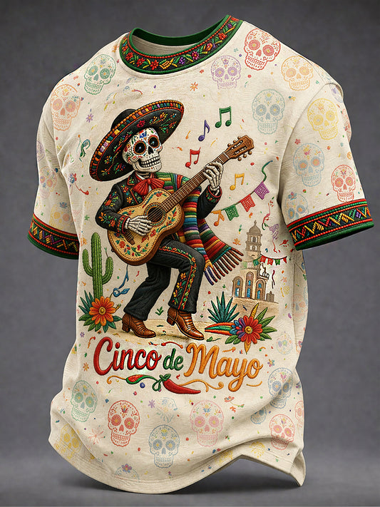 Retro Mexican Cinco de Mayo Art Print Casual Top