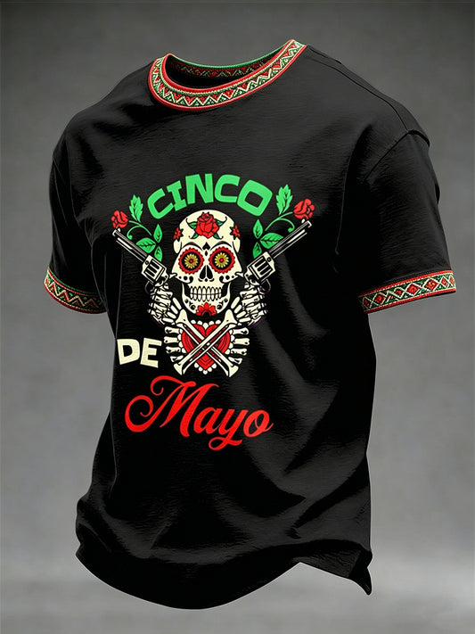 Cinco de Mayo Printed Vintage Fashion Loose Short Sleeve T-Shirt