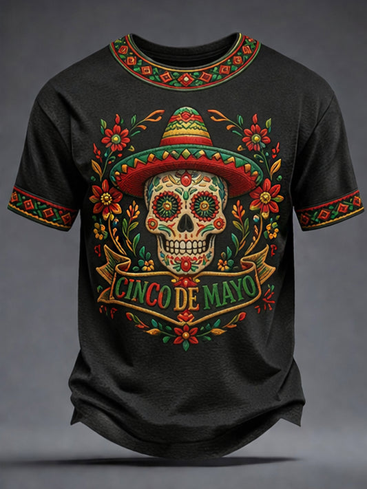 Retro Mexican Cinco de Mayo Art Print Casual Top