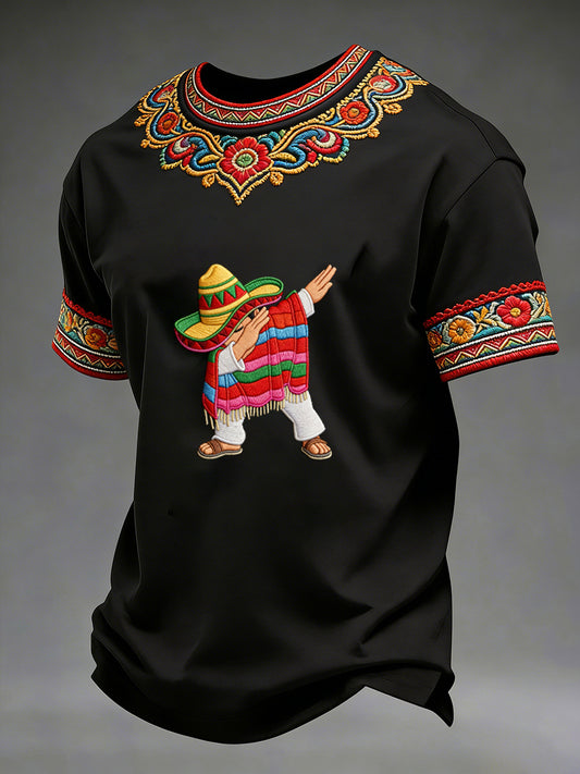 Retro Mexican Cinco de Mayo Art Print Casual Top