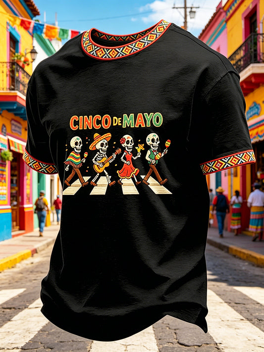 Cinco de Mayo Printed Vintage Fashion Loose Short Sleeve T-Shirt