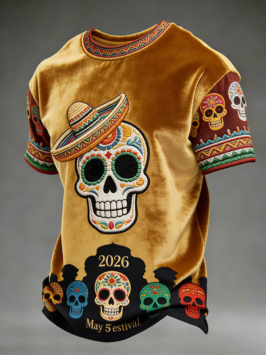 Retro Mexican Cinco de Mayo Art Print Casual Top