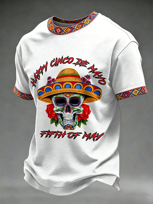 Cinco de Mayo Printed Vintage Fashion Loose Short Sleeve T-Shirt