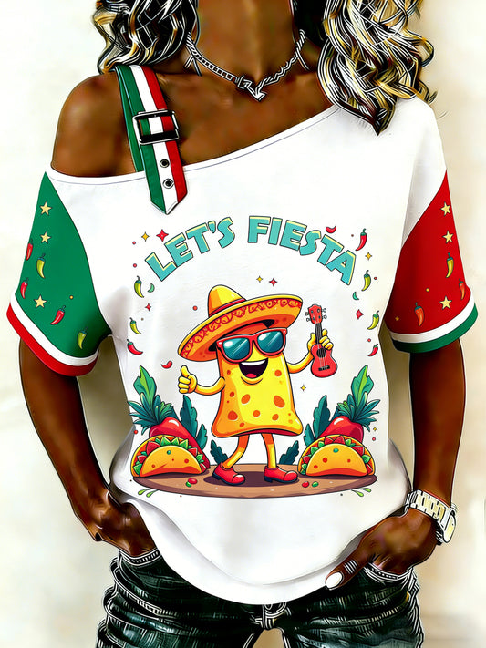 Women's Mexican May 5th Festival Art Print Commemorative T-Shirt