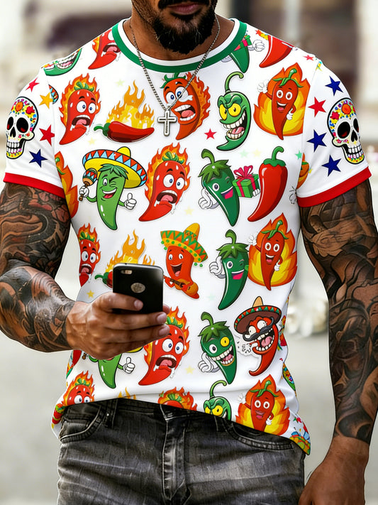 Men's Mexican May 5th Festival Art Print Commemorative T-Shirt