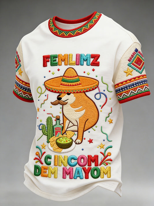 Men's May 5th Festival Ethnic Style Printed Casual T-Shirt