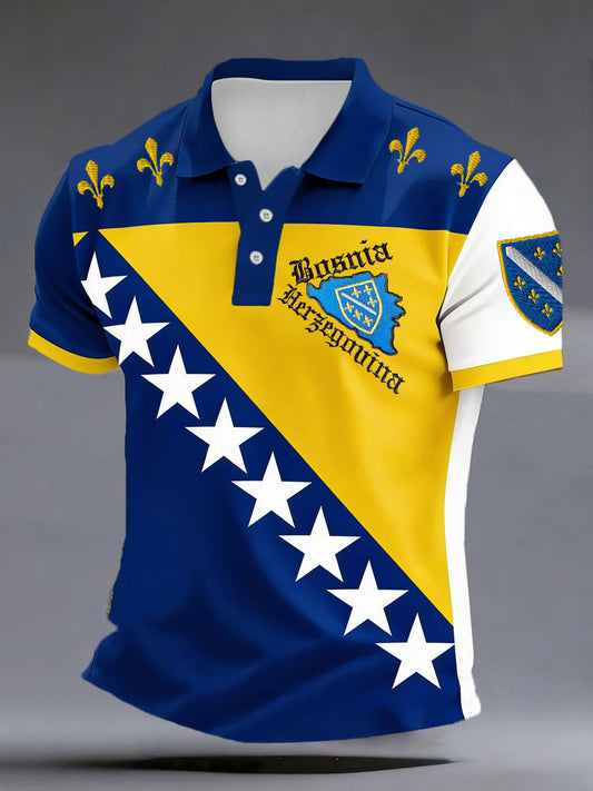 Men's  Bosnia ZMAJEVI Football Lover Printed polo shirt