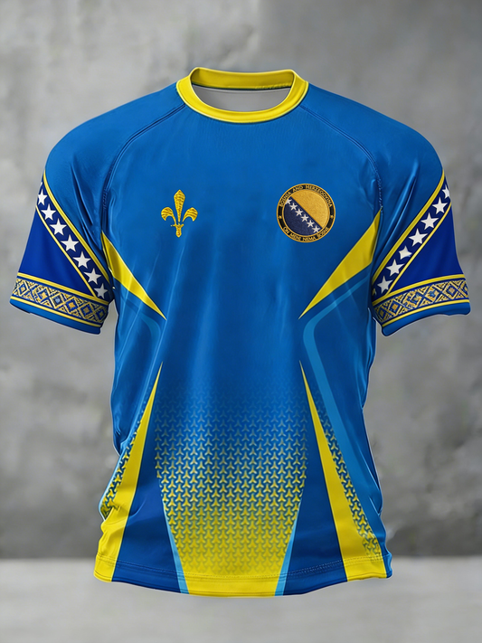 Men's  Bosnia ZMAJEVI Football Lover Printed short sleeve t-shirt