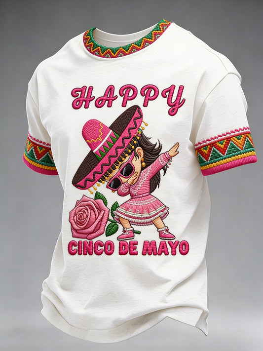 Men's Cinco De Mayo-Themed T-Shirt With Ethnic-Style Print