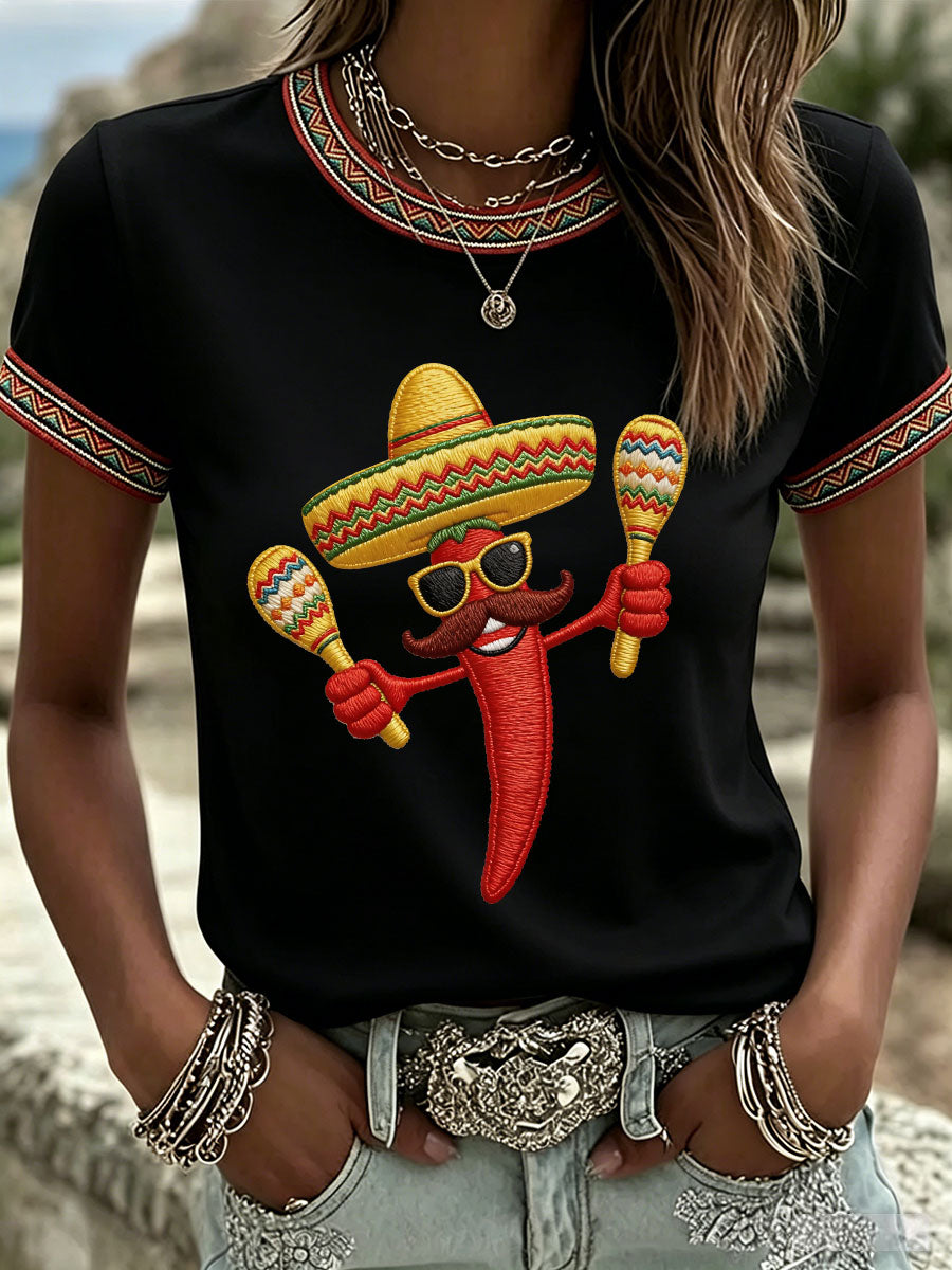 Women's Cinco de Mayo Print Casual T-Shirt
